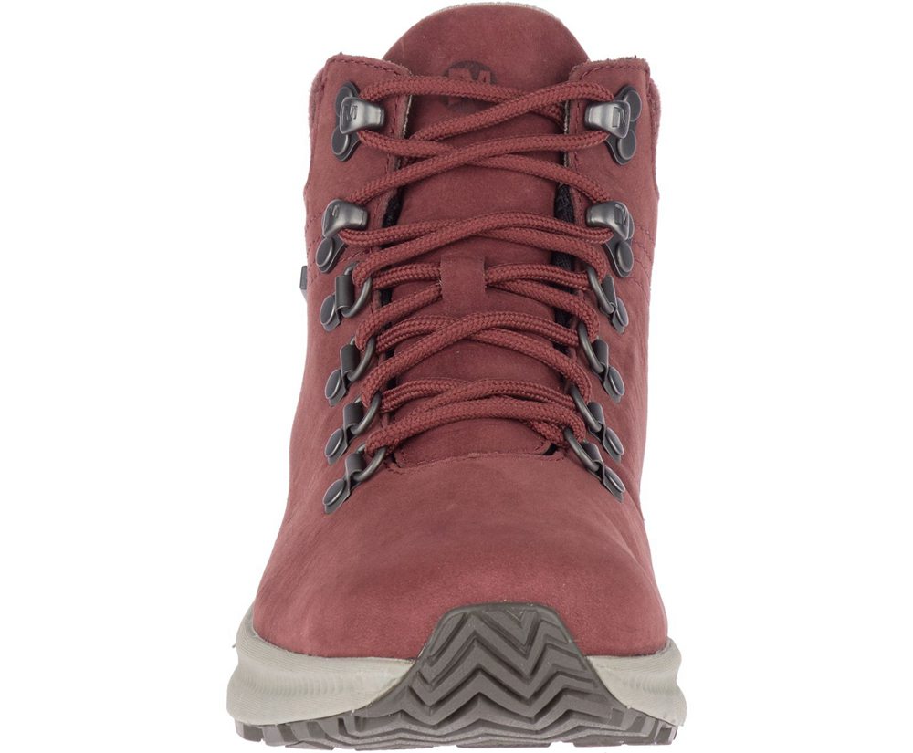 Merrell Boots Burgundy - Ontario Mid Waterproof - Womens 19GDSJKYZ